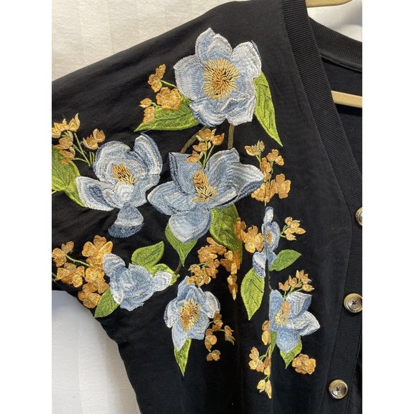 ASOS DESIGN Curve NWT Boyfriend Black LONG Pullover cardigan embroidered size 18 - Picture 5 of 11